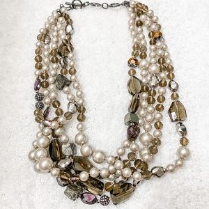 Stella & Dot 5-Strand Pearl Statement Necklace